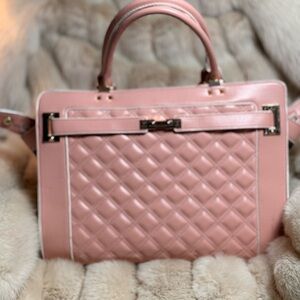 Elegant Pink Quilted XS Dog Carrier